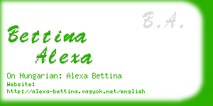 bettina alexa business card